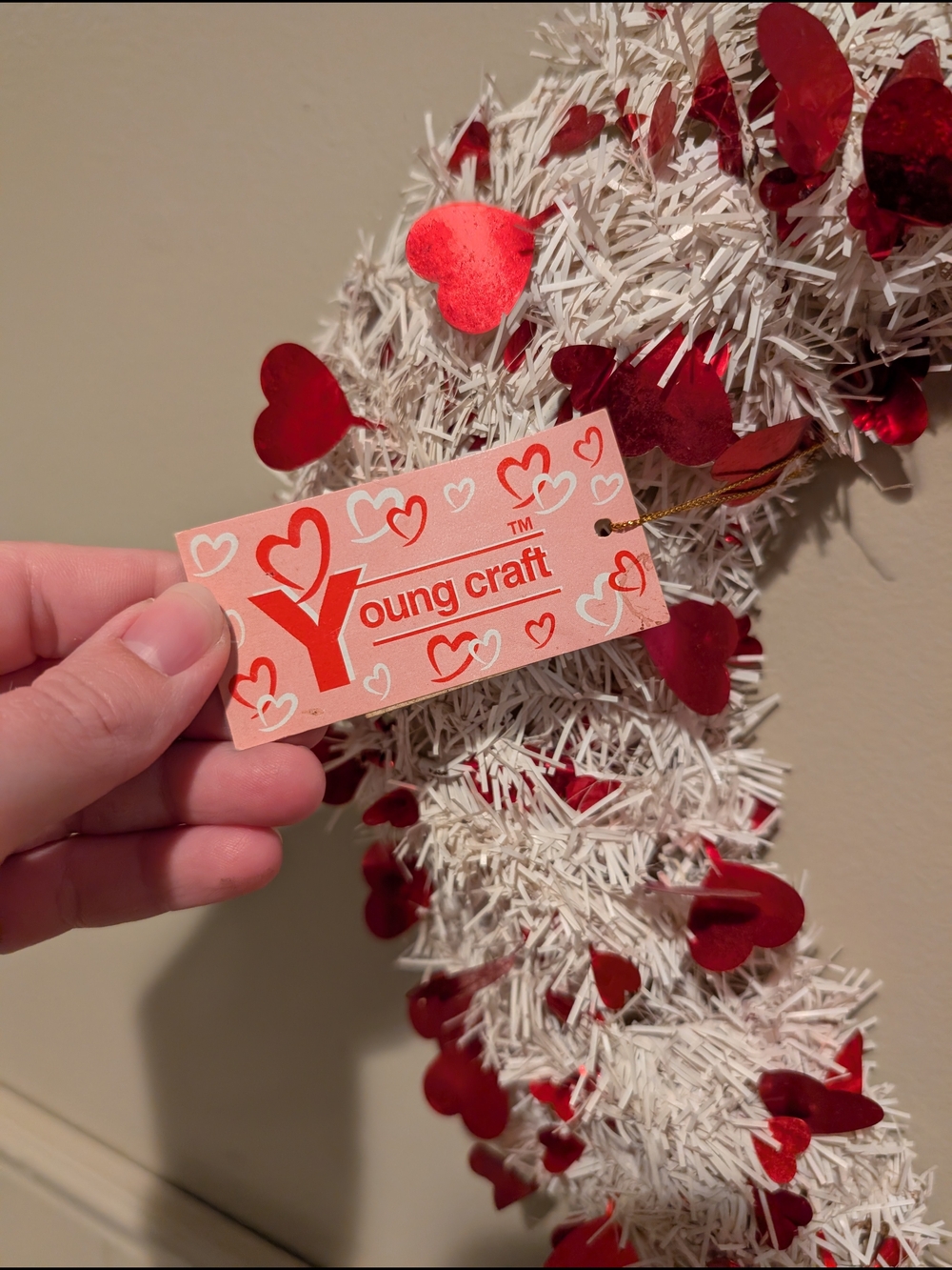 White and Red Heart Holiday Wreath - Home Holiday - Picture 6 of 10